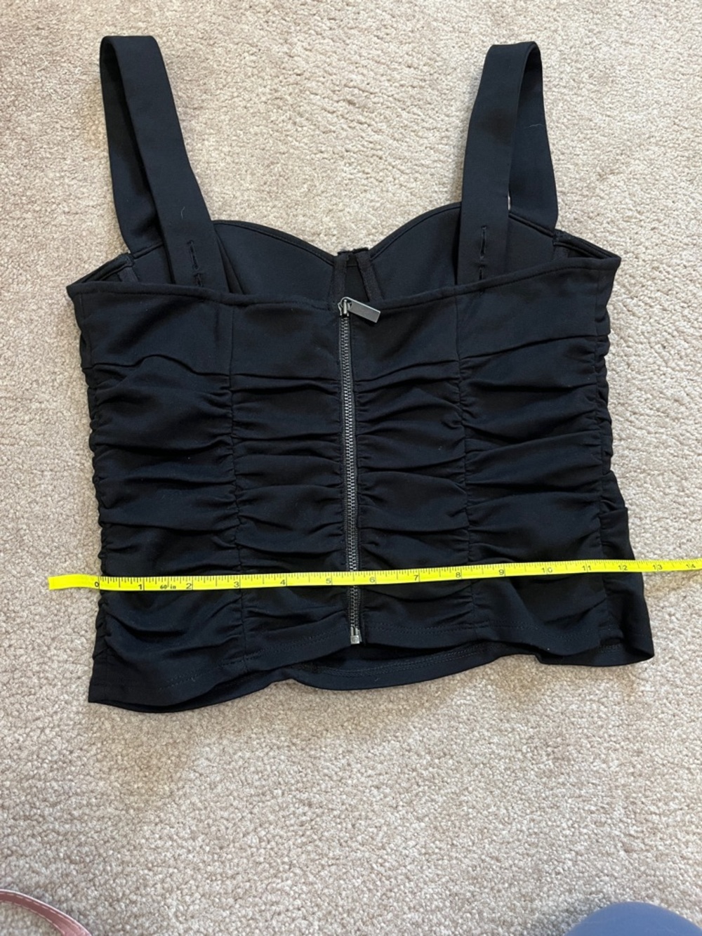 Reformation  Women’s Linnea Rouched Corset Boustier top in black Zip Back XS - Picture 12 of 12